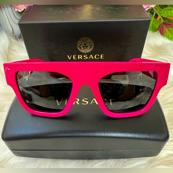 Versace Unisex Sunglasses in Hot Pink - Picture 3 of 12